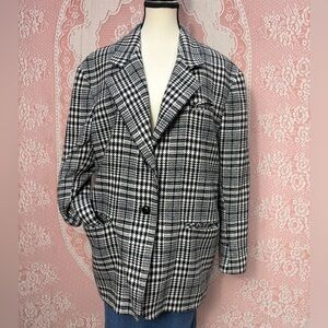 Vintage 80s Houndstooth Plaid Blazer | Runaway Bay